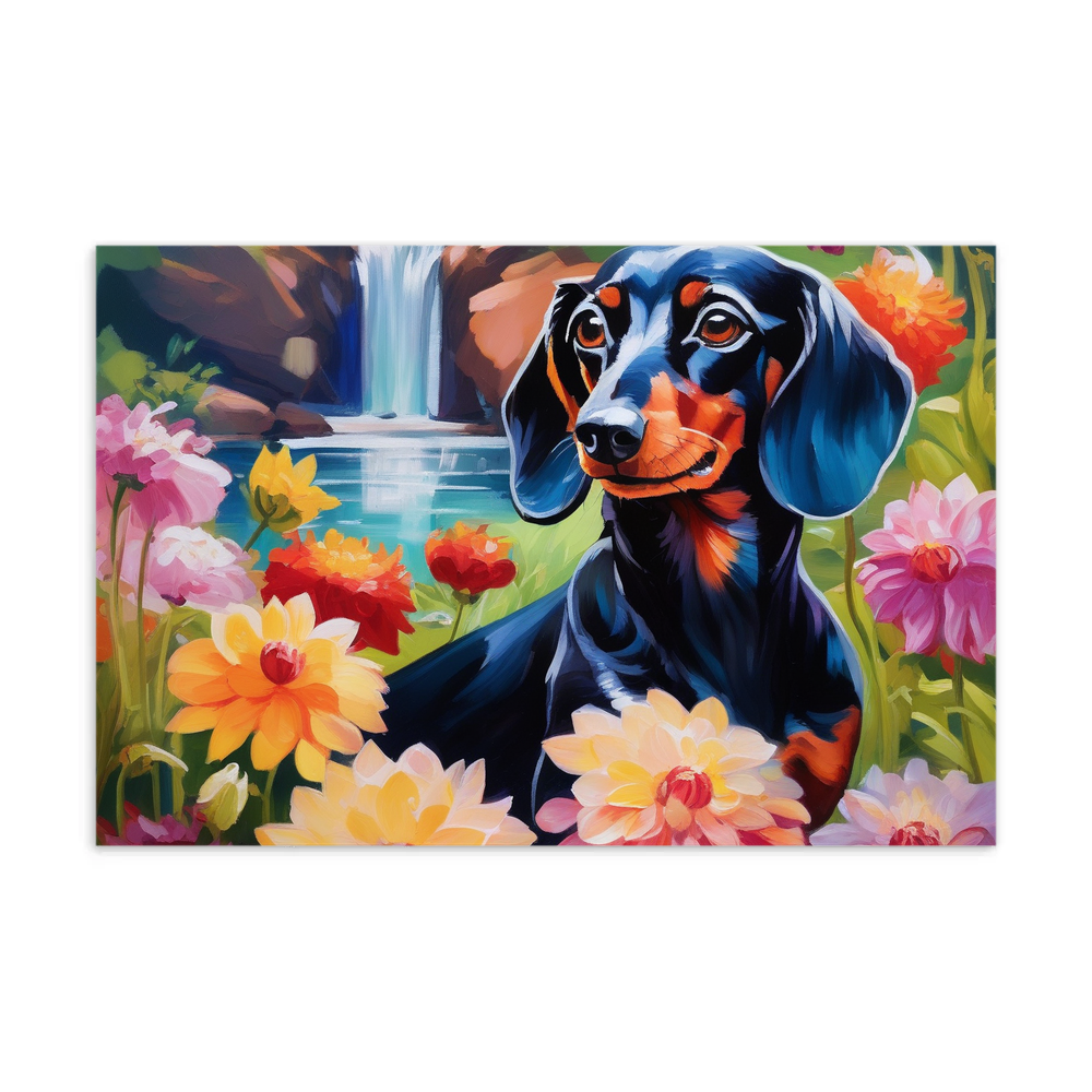 PugMug Custom Black Dachshund Postcard