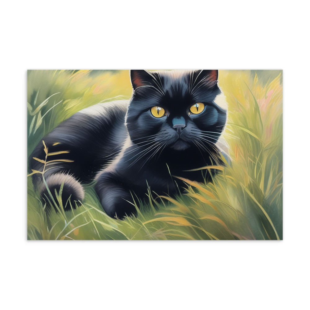 PugMug Custom Black Scottish Fold Cat Postcard