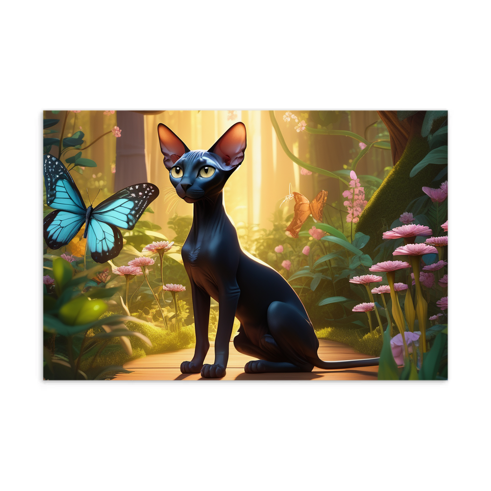 PugMug Custom Black Sphynx Cat Postcard