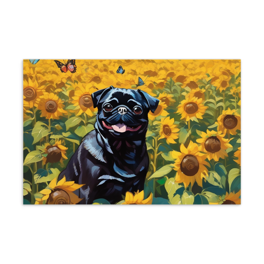 PugMug Custom Black Pug Postcard