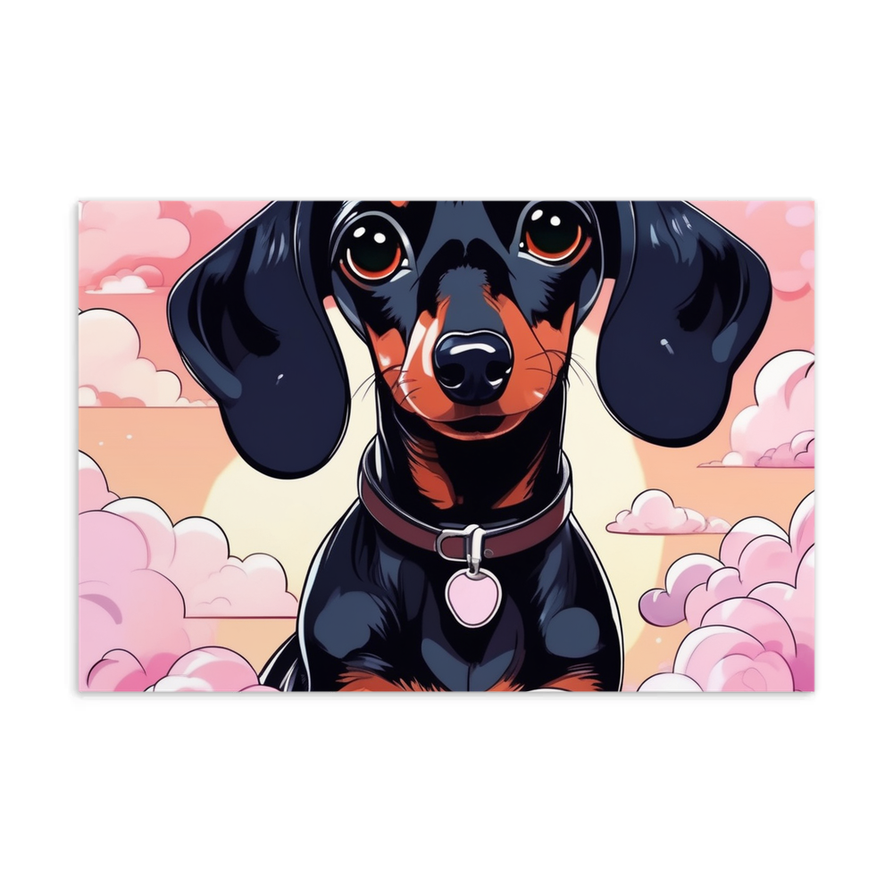 PugMug Custom Black Dachshund Postcard