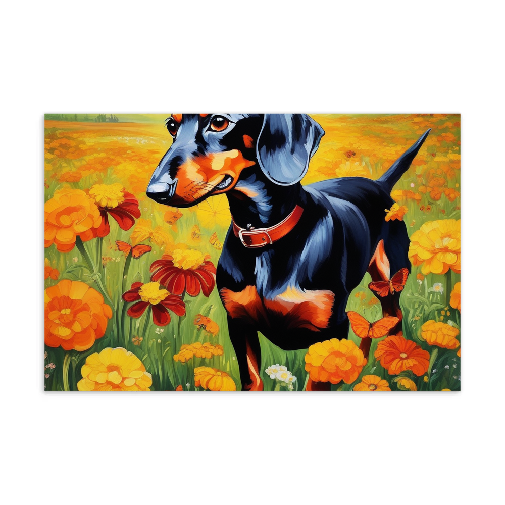 PugMug Custom Black Dachshund Postcard