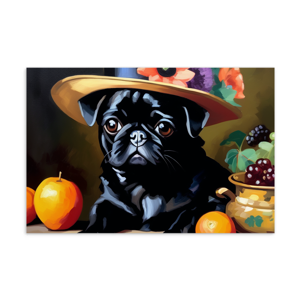 PugMug Custom Black Pug Postcard