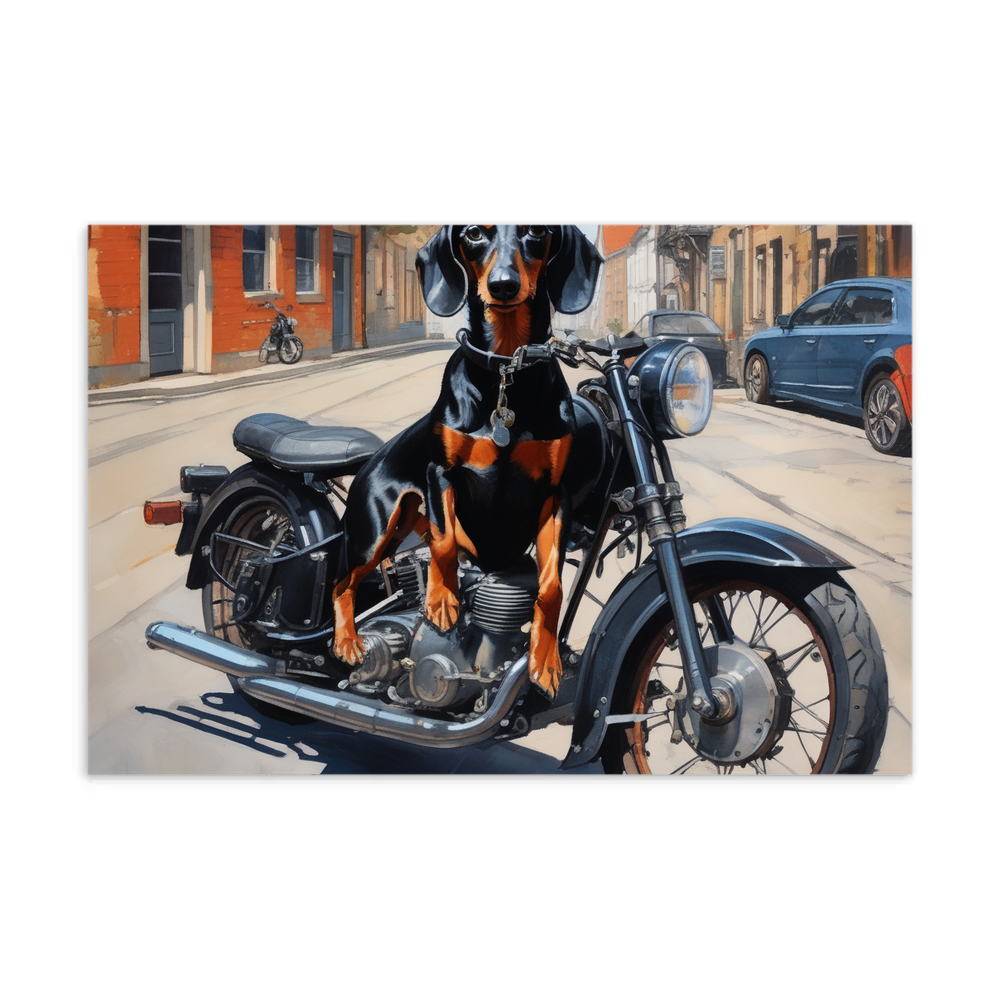 PugMug Custom Black Dachshund Postcard