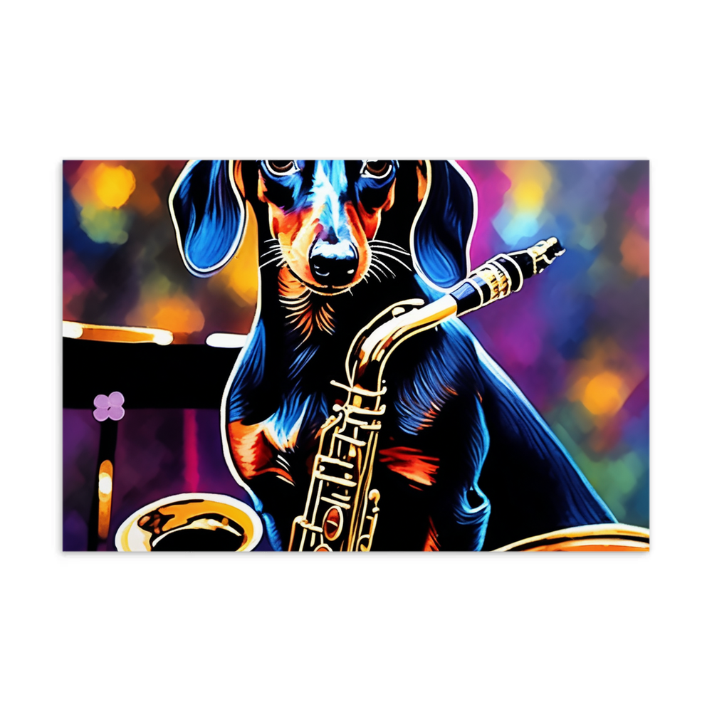 PugMug Custom Black Dachshund Postcard