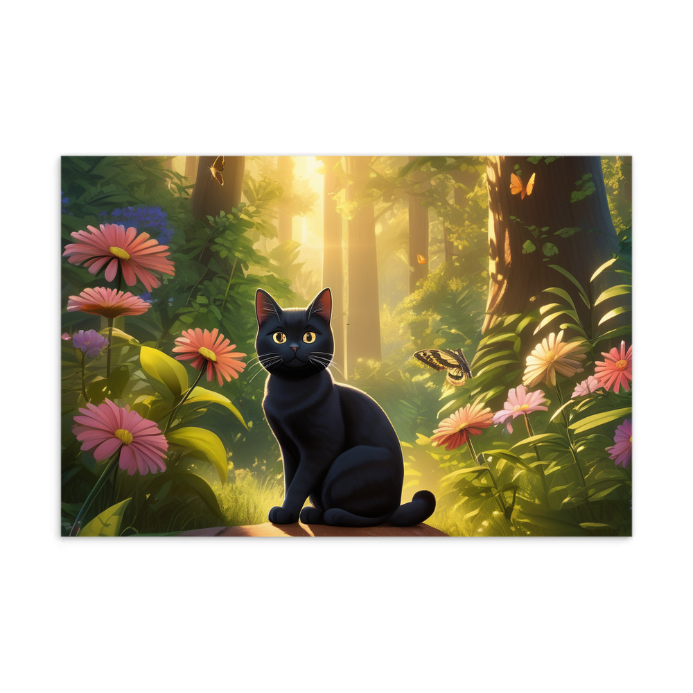 PugMug Custom Black American Shorthair Cat Postcard