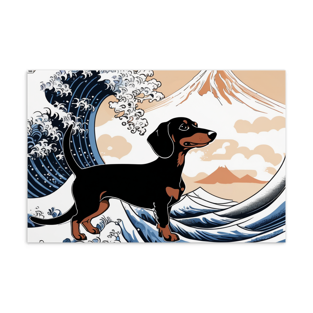 PugMug Custom Black Dachshund Postcard