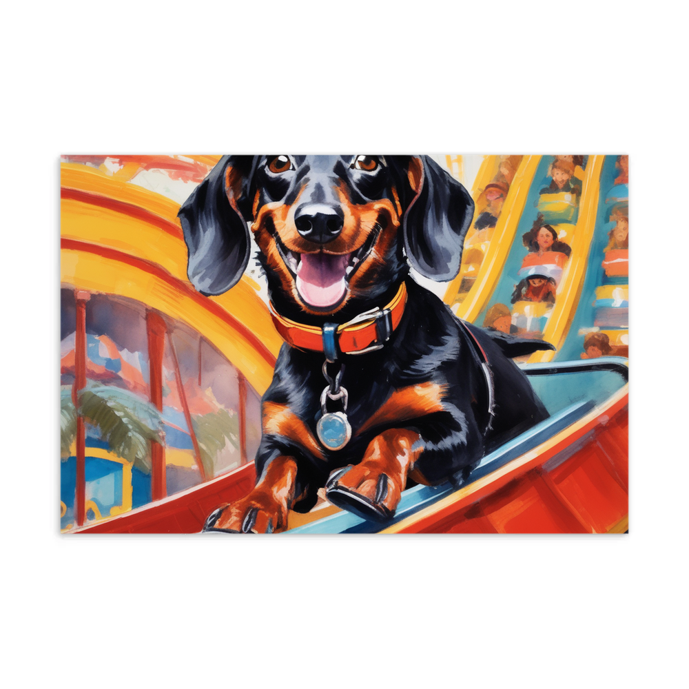 PugMug Custom Black Dachshund Postcard