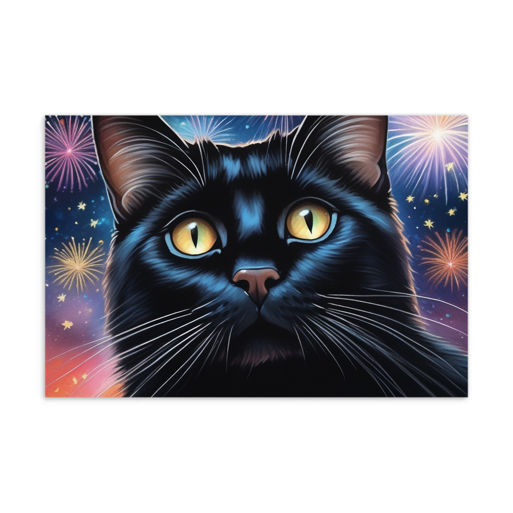 PugMug Custom Black Companion Cat Postcard