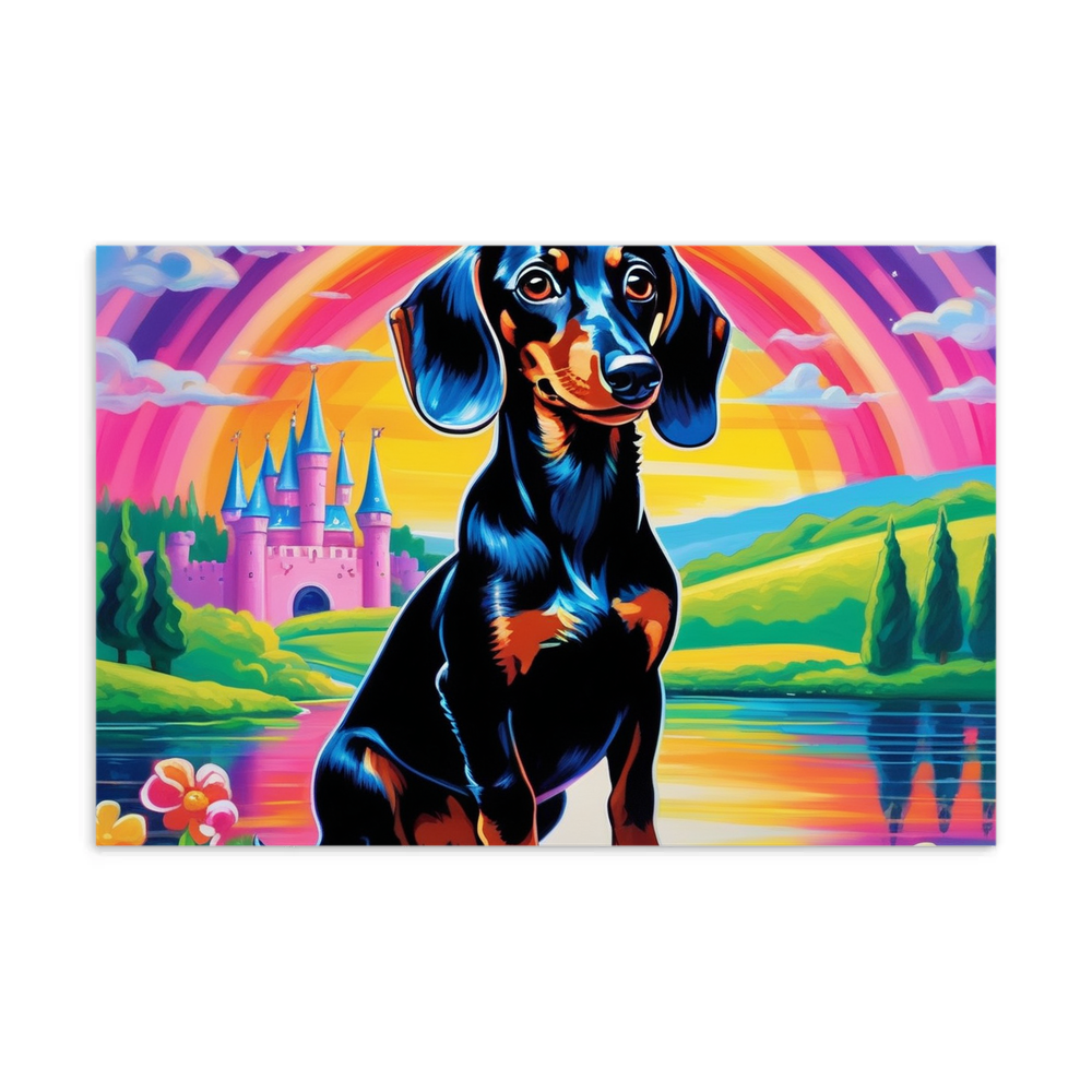 PugMug Custom Black Dachshund Postcard