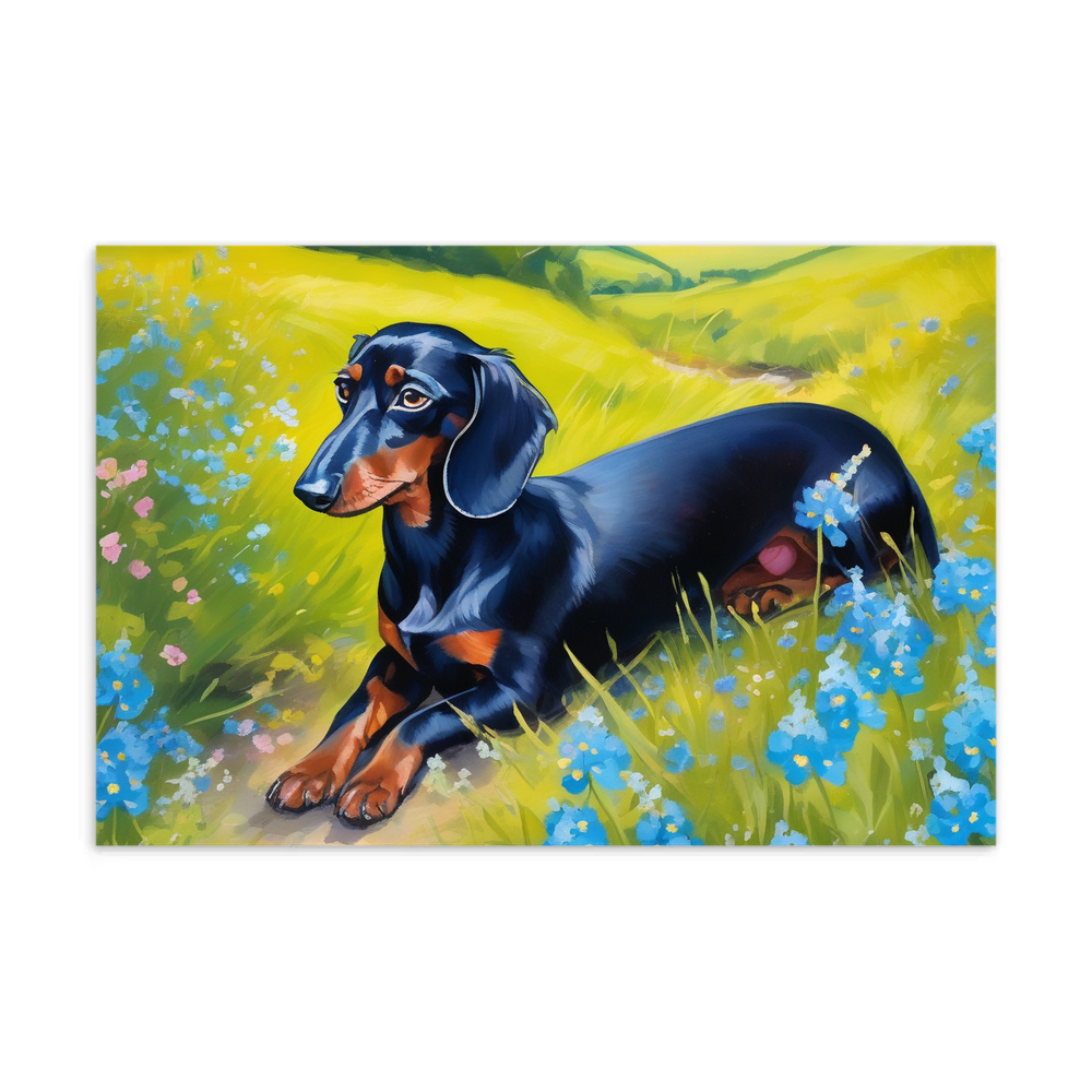 PugMug Custom Black Dachshund Postcard