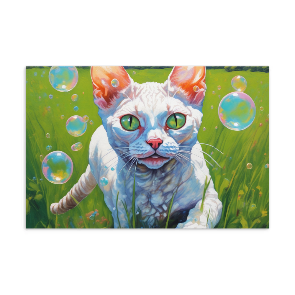 PugMug Custom White Devon Rex Cat Postcard