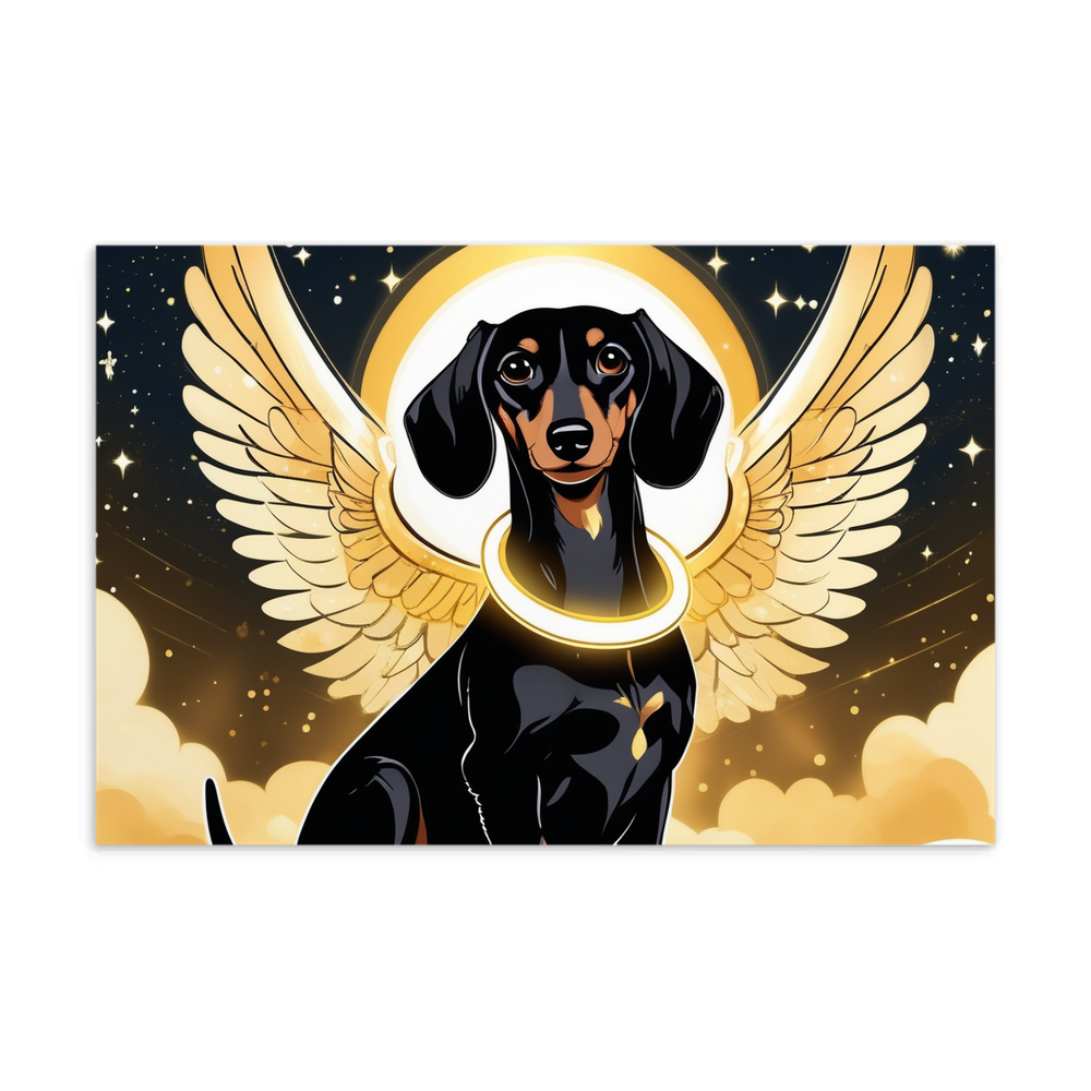 PugMug Custom Black Dachshund Postcard