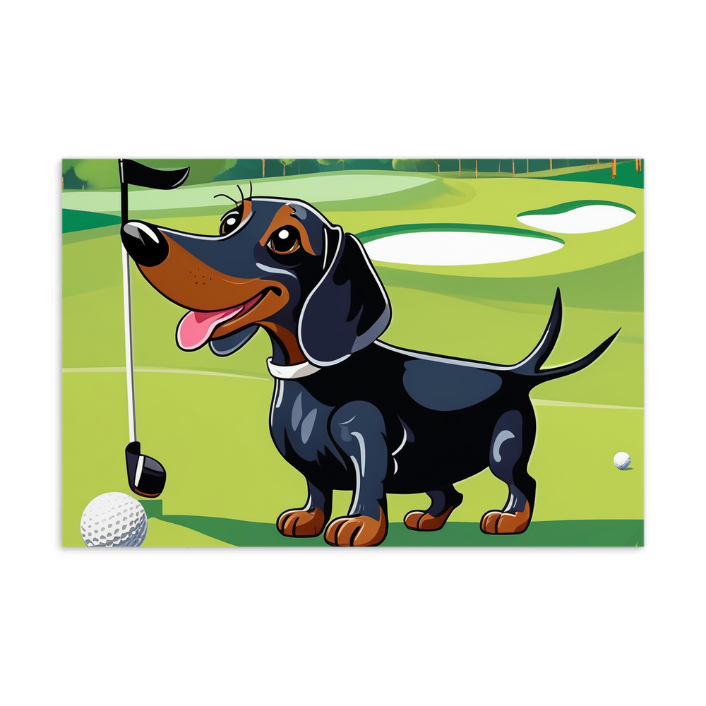 PugMug Custom Black Dachshund Postcard
