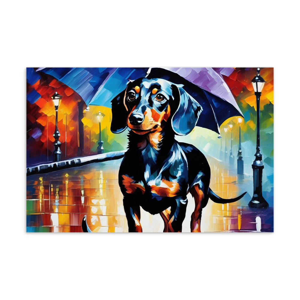 PugMug Custom Black Dachshund Postcard