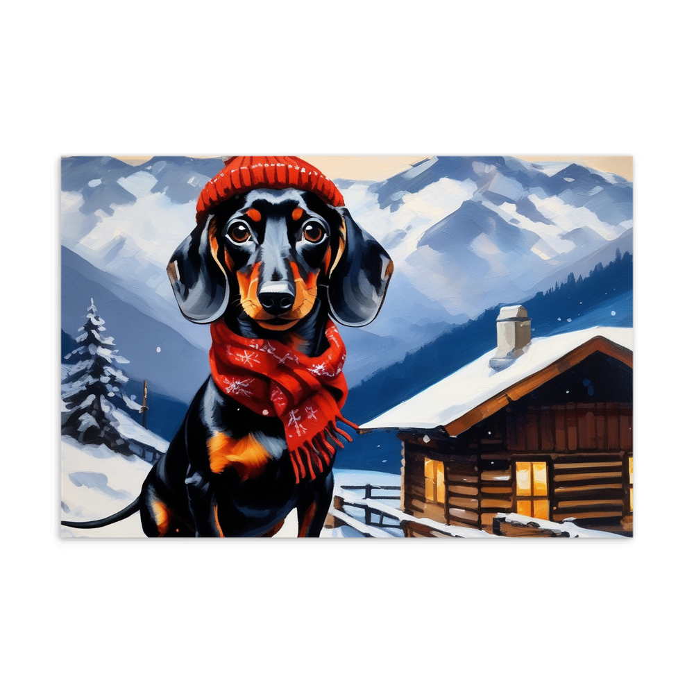 PugMug Custom Black Dachshund Postcard
