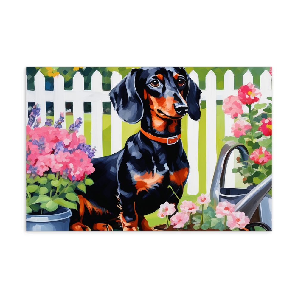 PugMug Custom Black Dachshund Postcard