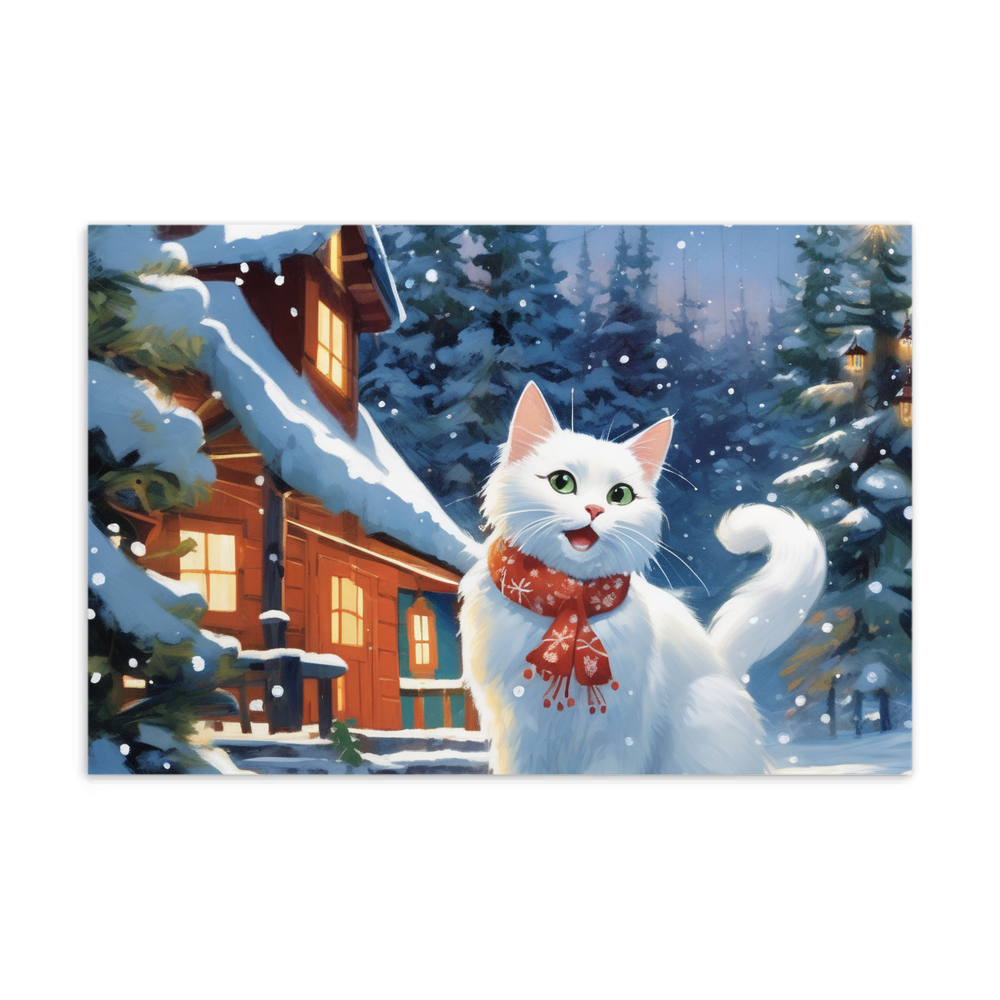 PugMug Custom White Companion Cat Postcard