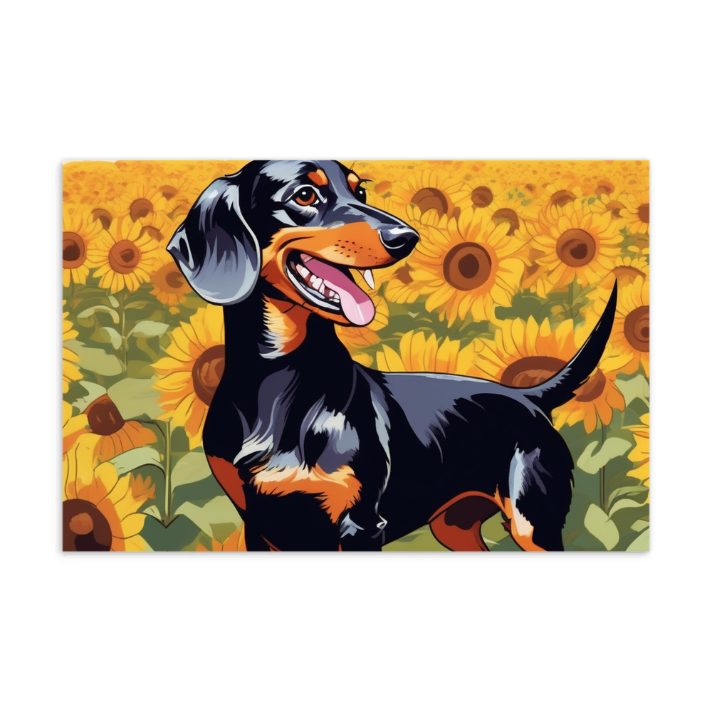 PugMug Custom Black Dachshund Postcard