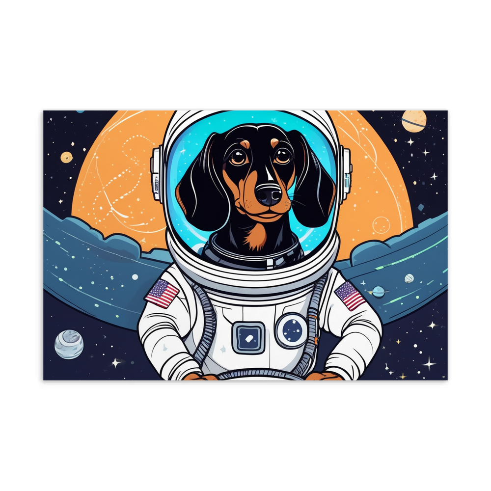 PugMug Custom Black Dachshund Postcard