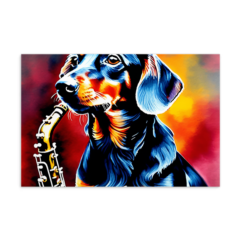 PugMug Custom Black Dachshund Postcard