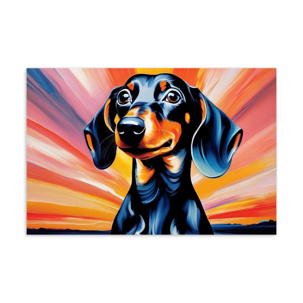 PugMug Custom Black Dachshund Postcard