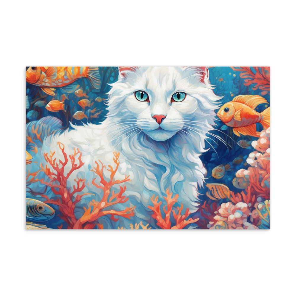 PugMug Custom White Companion Cat Postcard