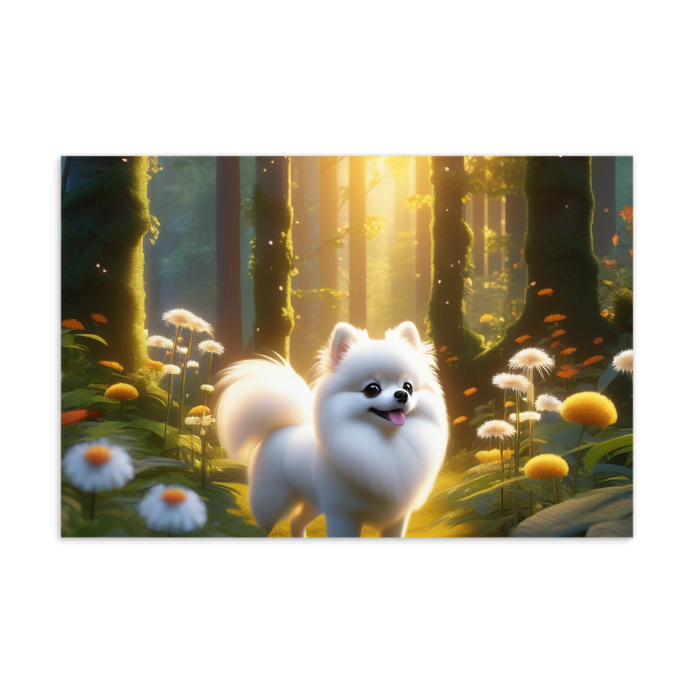 PugMug Custom White Pomeranian Postcard