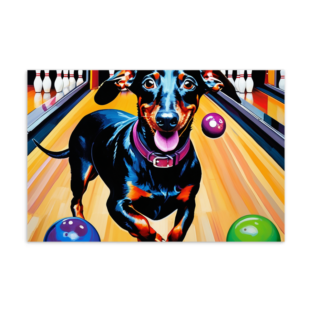 PugMug Custom Black Dachshund Postcard