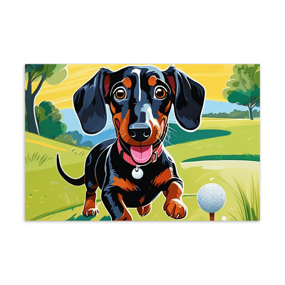PugMug Custom Black Dachshund Postcard