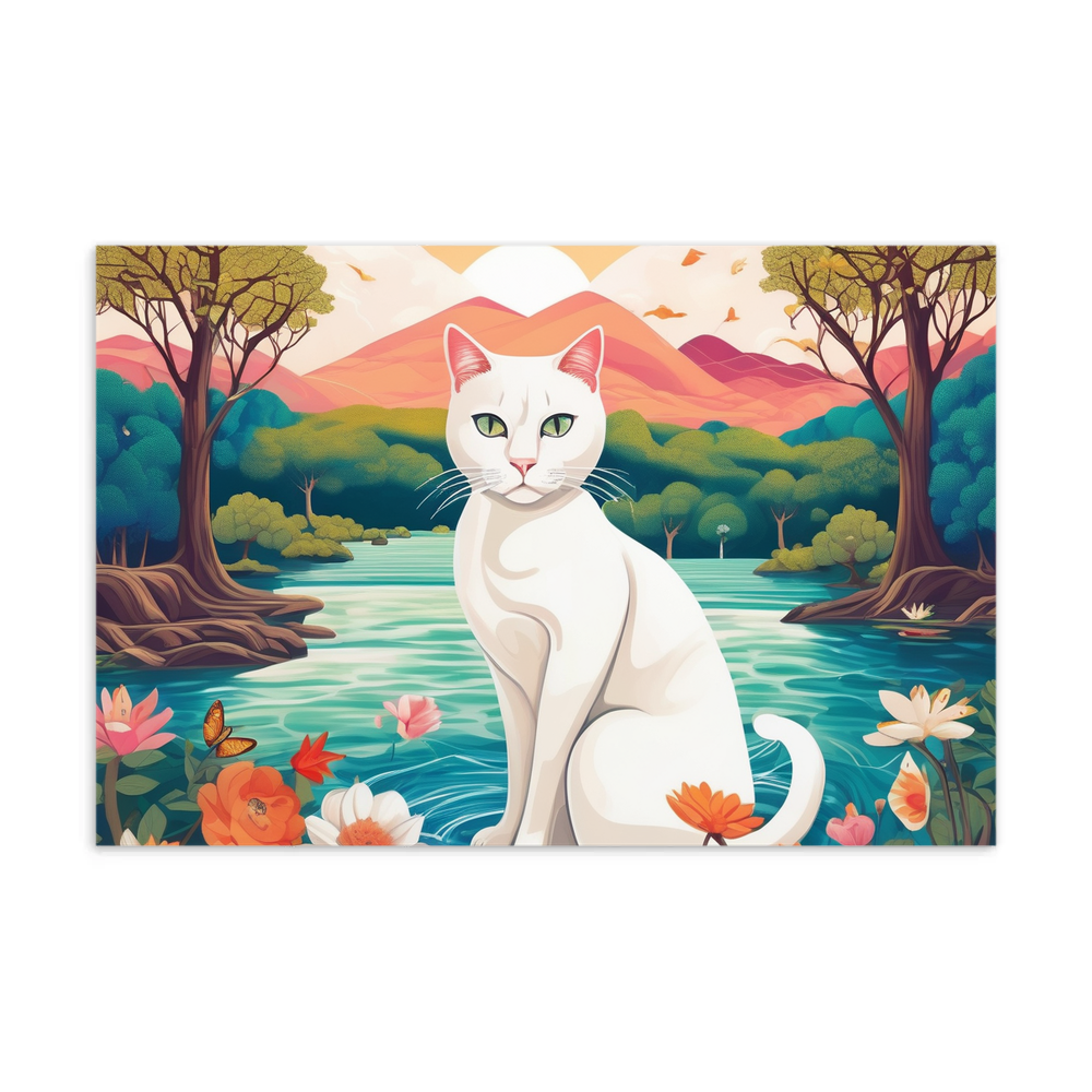 PugMug Custom White Companion Cat Postcard