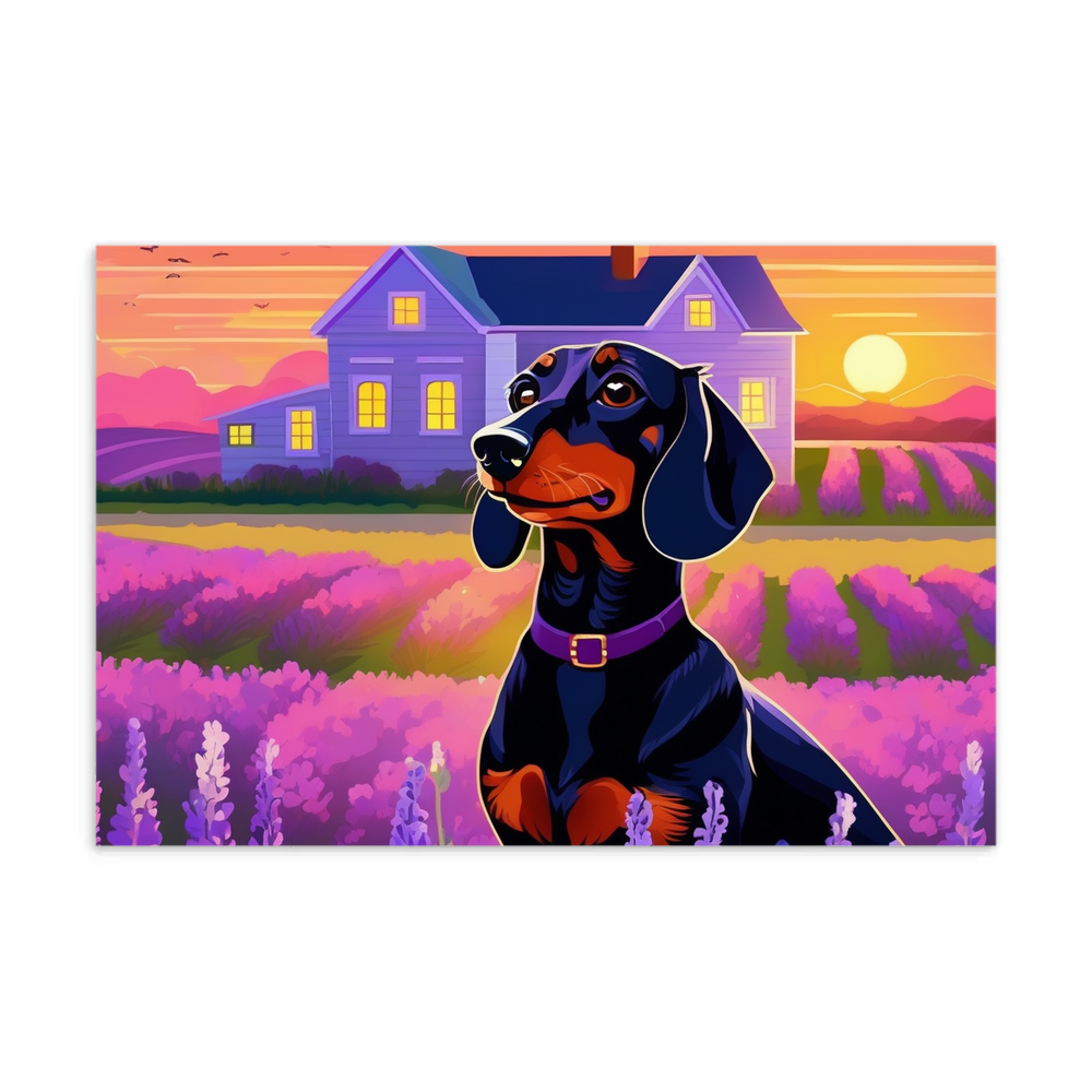 PugMug Custom Black Dachshund Postcard