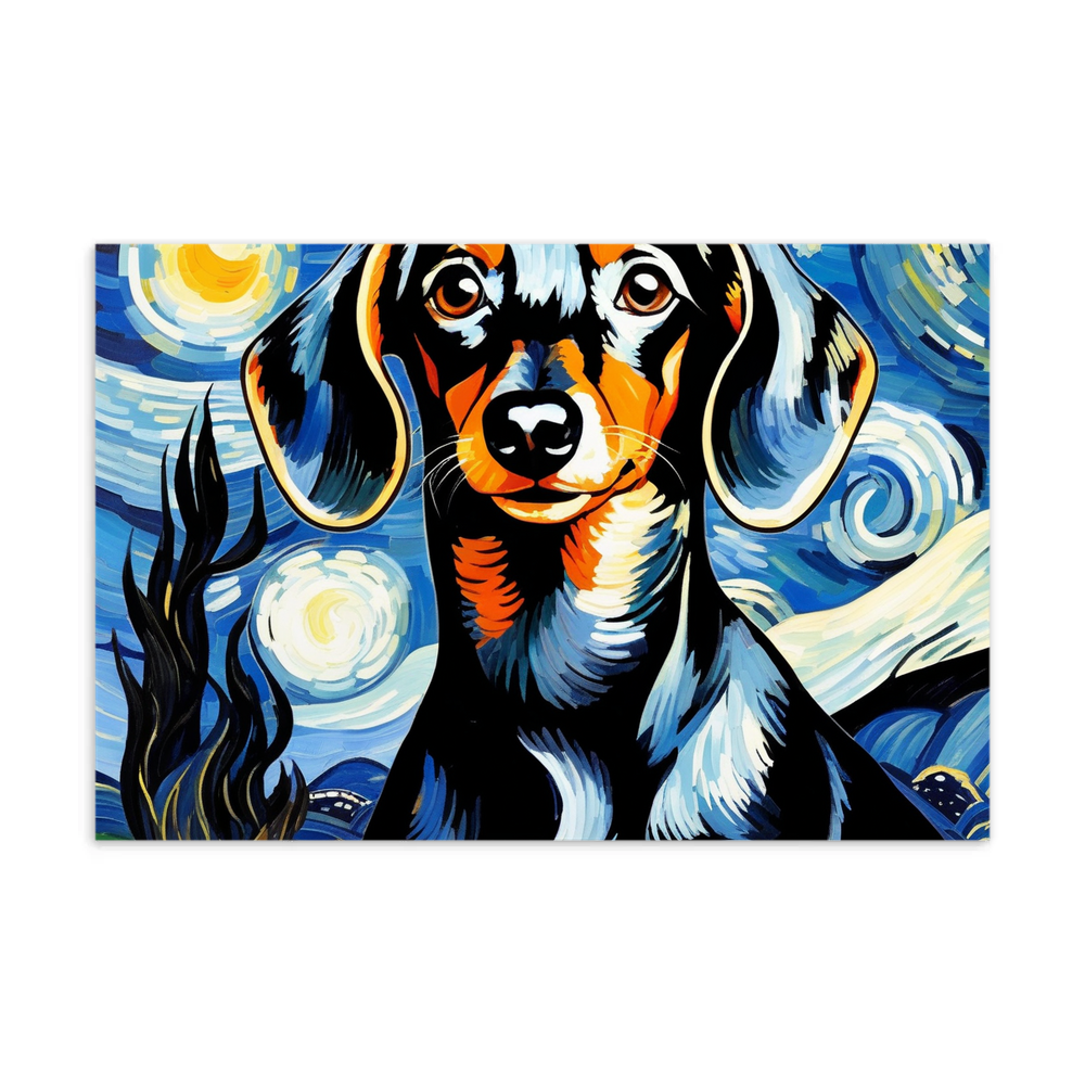 PugMug Custom Black Dachshund Postcard