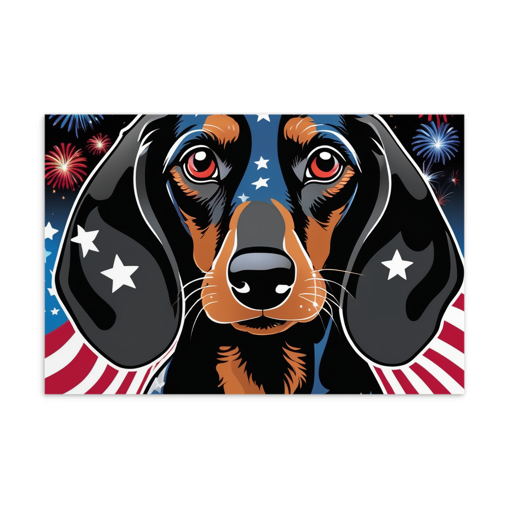 PugMug Custom Black Dachshund Postcard