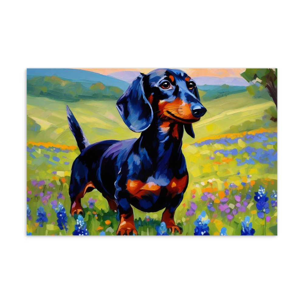 PugMug Custom Black Dachshund Postcard
