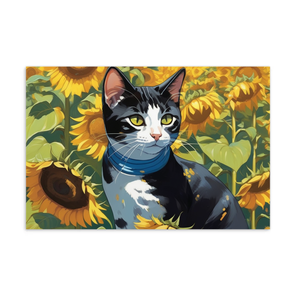 PugMug Custom Black American Shorthair Cat Postcard