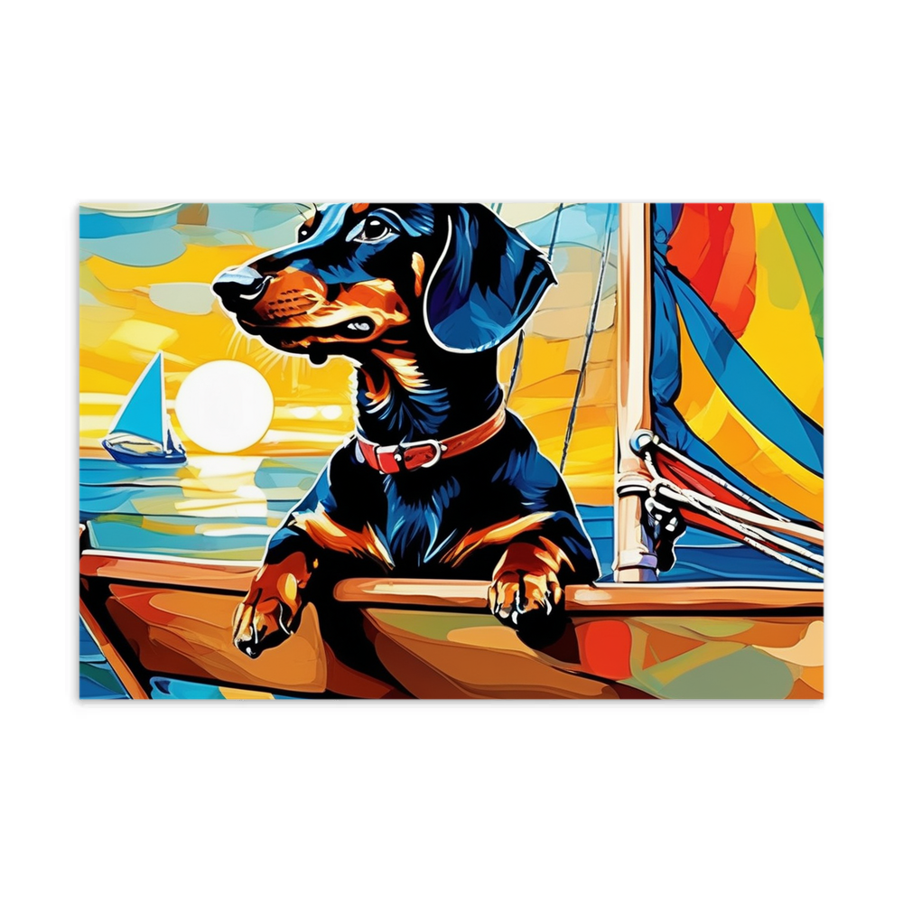 PugMug Custom Black Dachshund Postcard