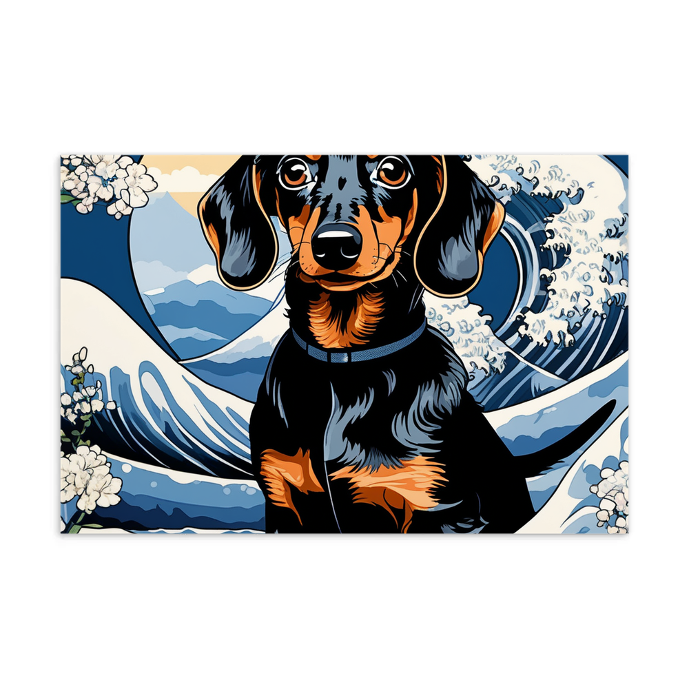 PugMug Custom Black Dachshund Postcard