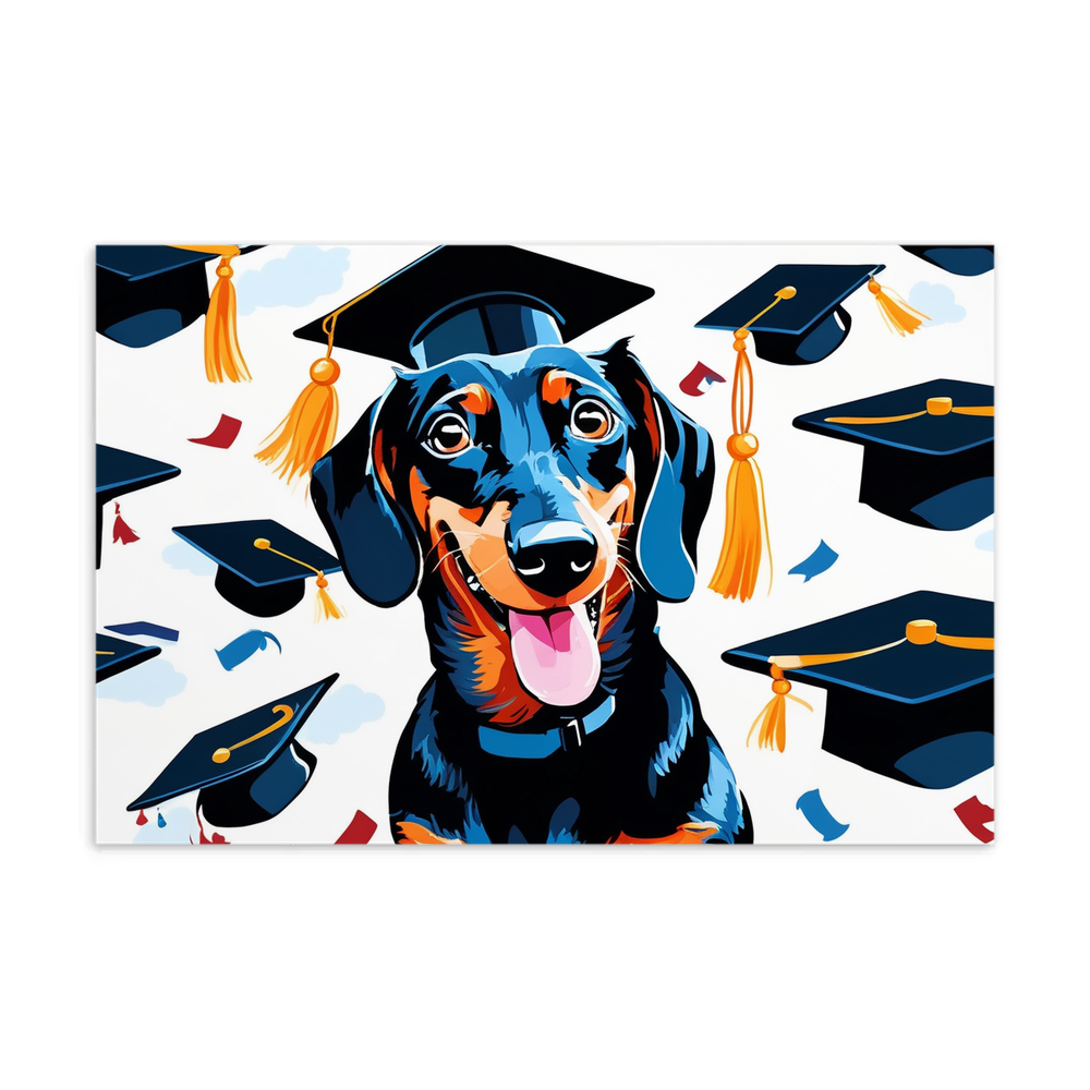 PugMug Custom Black Dachshund Postcard