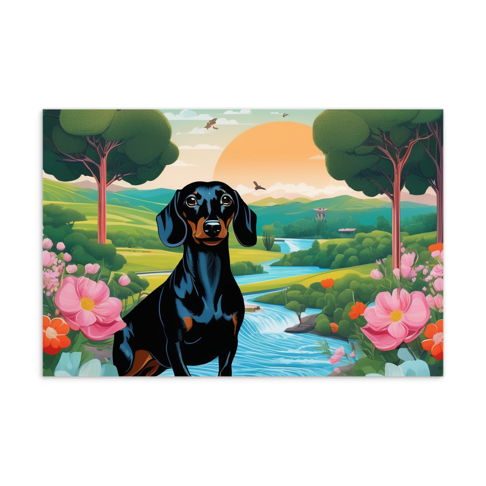 PugMug Custom Black Dachshund Postcard