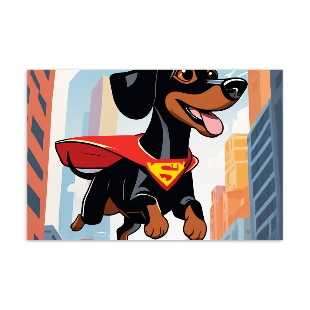 PugMug Custom Black Dachshund Postcard