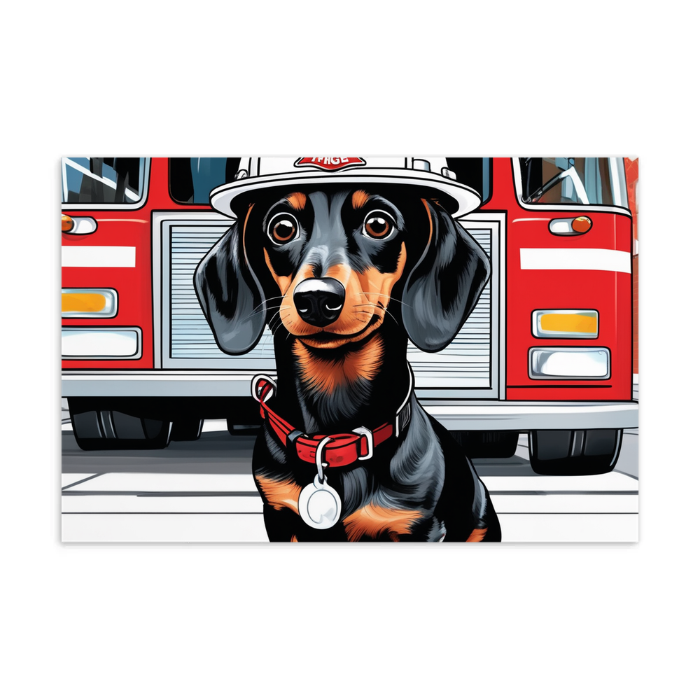 PugMug Custom Black Dachshund Postcard