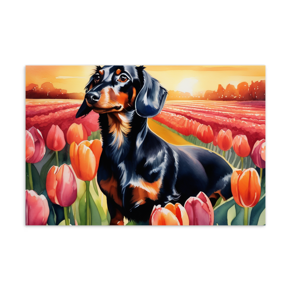 PugMug Custom Black Dachshund Postcard