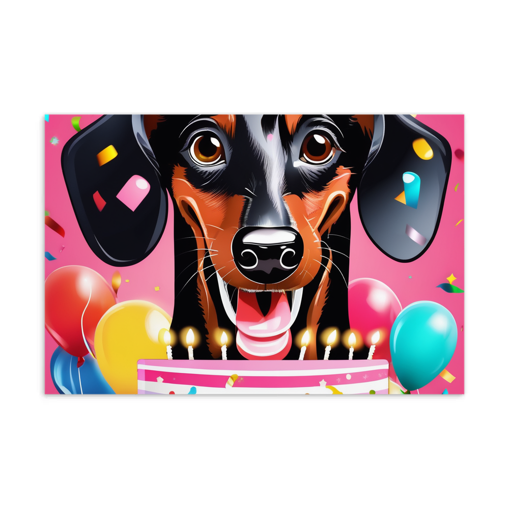 PugMug Custom Black Dachshund Postcard