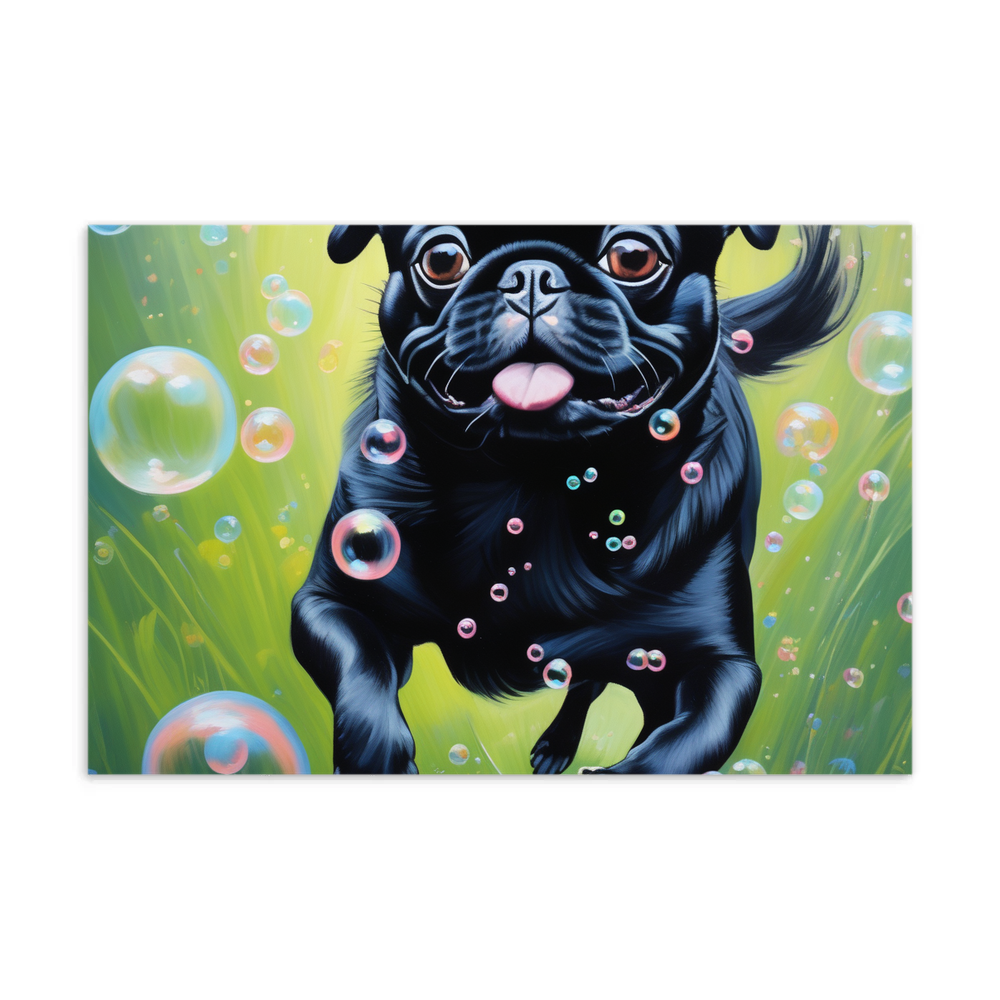 PugMug Custom Black Pug Postcard