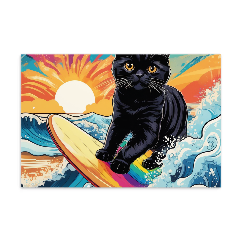 PugMug Custom Black Scottish Fold Cat Postcard