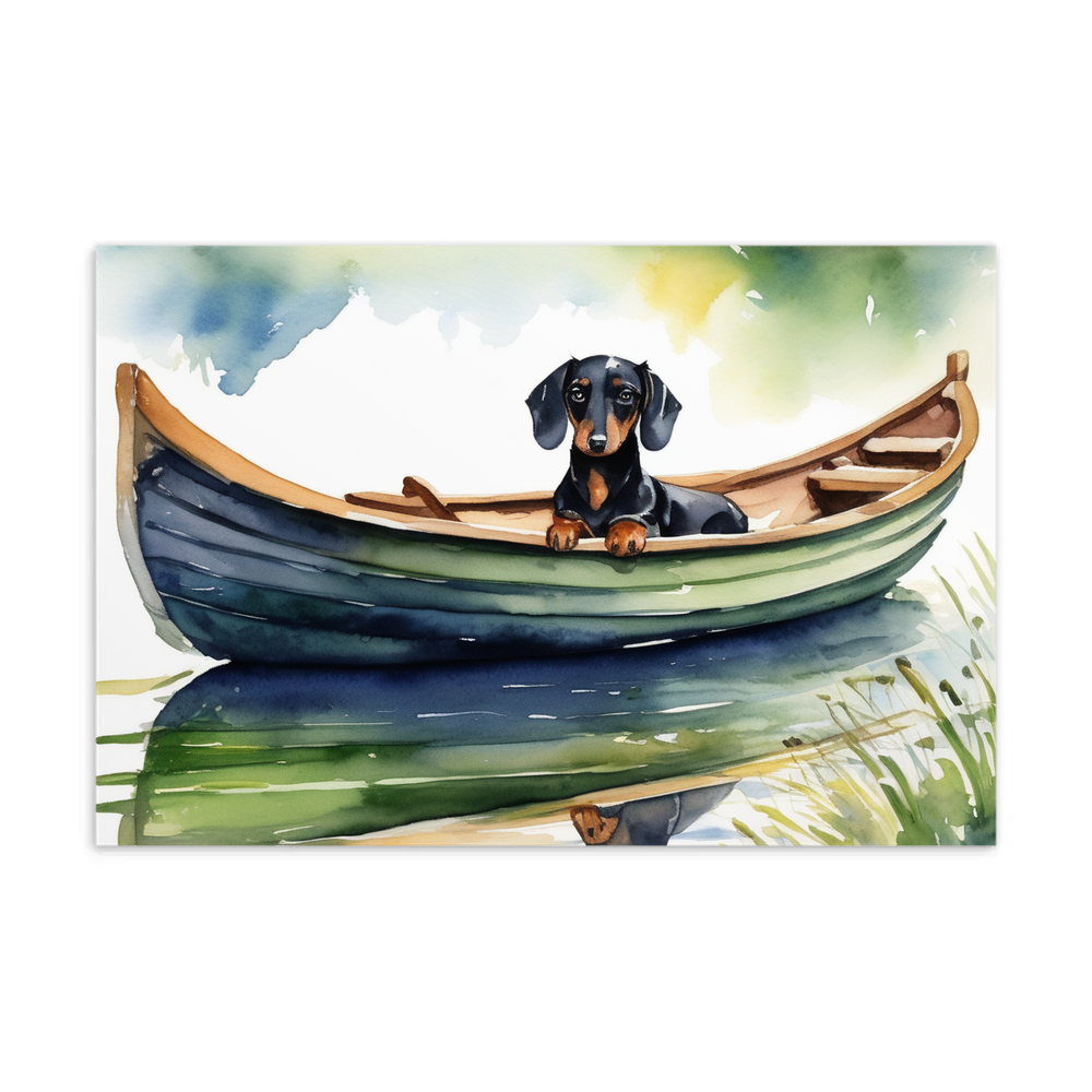 PugMug Custom Black Dachshund Postcard