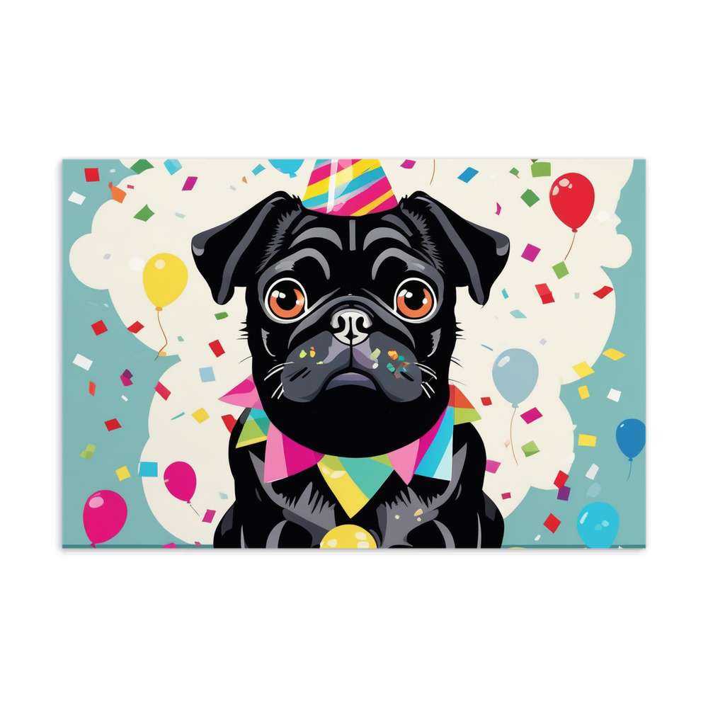 PugMug Custom Black Pug Postcard