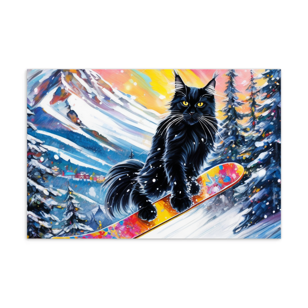 PugMug Custom Black Maine Coon Cat Postcard