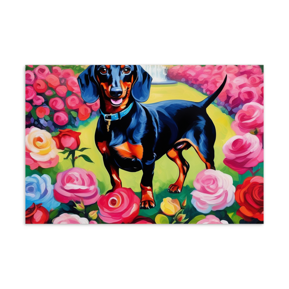 PugMug Custom Black Dachshund Postcard